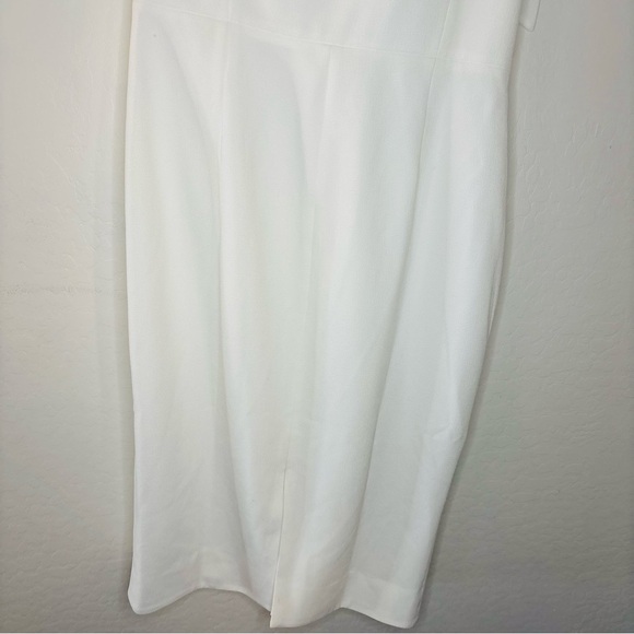 Dress the Population Tiffany one-shoulder midi dress in white crepe fabric - Picture 7 of 12